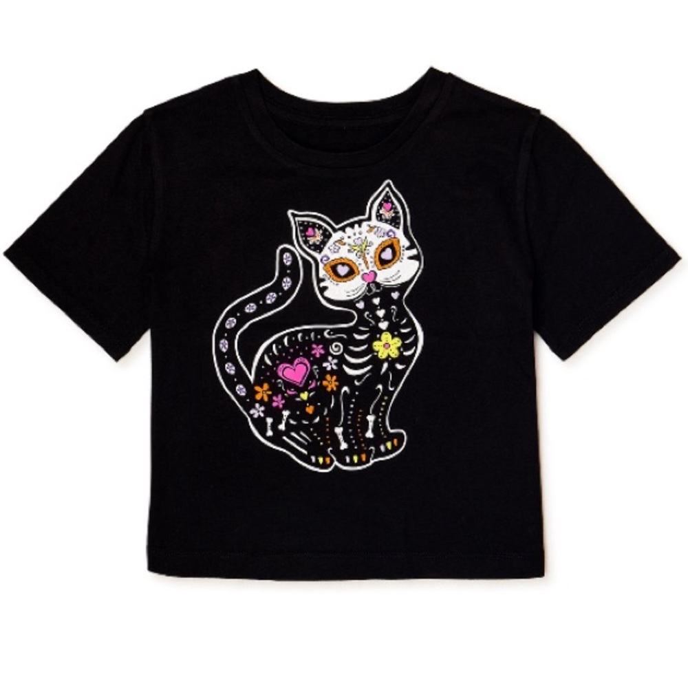 Nwt sugar skull cat shirt